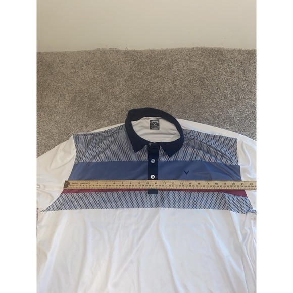 Callaway Opti-Dri Polo Color Block Striped‎ Men's XXL Stretch Performance Golf - Picture 6 of 8